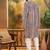 Mens purple viscose rayon embroidered kurta with trousers