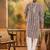 Mens purple viscose rayon embroidered kurta with trousers