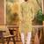 Mens mustard viscose rayon embroidered kurta with trousers