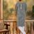 Mens teal viscose rayon embroidered kurta with trousers