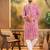 Mens red viscose rayon embroidered kurta with trousers