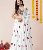 White Designer Special Navratri Wear Lehenga Choli