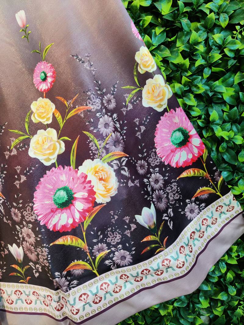 Multicolour semistitched croptop choli with unstitched blouse