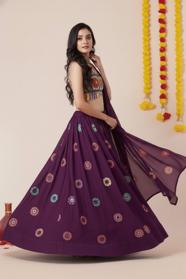 Wine Designer Special Navratri Wear Lehenga Choli 2