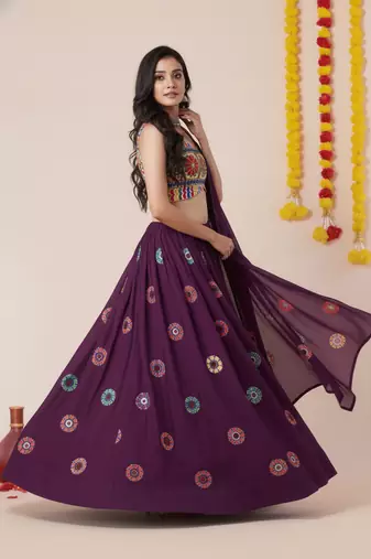 Wine Designer Special Navratri Wear Lehenga Choli