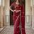 Maroon Color Beads,Cutdana,Sequins And Thread Work Chiffon Silk Saree