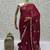 Maroon Color Beads,Cutdana,Sequins And Thread Work Chiffon Silk Saree