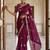 Plum Color Beads,Cutdana,Sequins And Thread Work Chiffon Silk Saree
