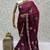Plum Color Beads,Cutdana,Sequins And Thread Work Chiffon Silk Saree