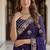 Purple Color Beads,Cutdana,Sequins And Thread Work Chiffon Silk Saree