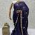 Purple Color Beads,Cutdana,Sequins And Thread Work Chiffon Silk Saree