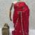Red Color Beads,Cutdana,Sequins And Thread Work Chiffon Silk Saree