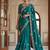 Turquoise Color Beads,Cutdana,Sequins And Thread Work Chiffon Silk Saree