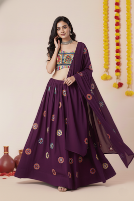 Wine Designer Special Navratri Wear Lehenga Choli 4