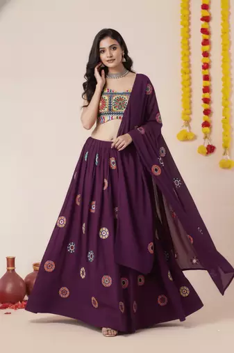 Wine Designer Special Navratri Wear Lehenga Choli