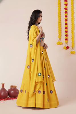 Yellow Designer Special Navratri Wear Lehenga Choli 2