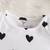 Black & white heart printed polyester pu leather fit & flare dress for girls