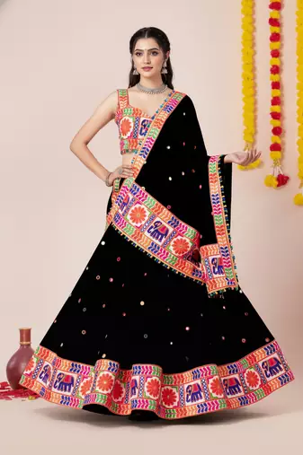 Black Designer Special Navratri Wear Lehenga Choli