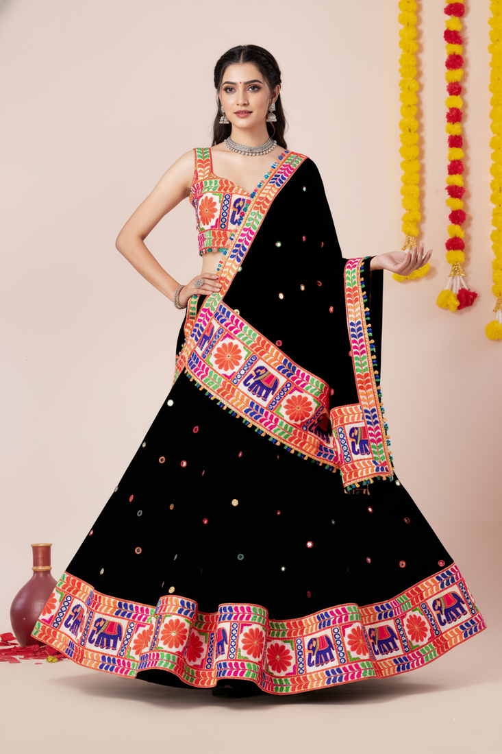 Black Designer Special Navratri Wear Lehenga Choli