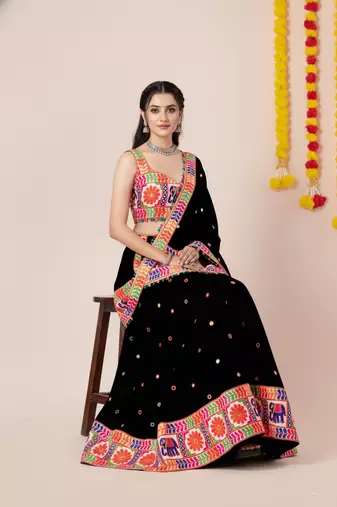 Black Designer Special Navratri Wear Lehenga Choli