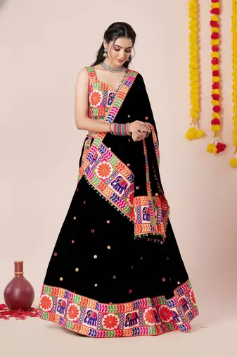Black Designer Special Navratri Wear Lehenga Choli