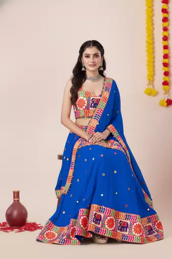 Blue Designer Special Navratri Wear Lehenga Choli