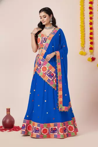Blue Designer Special Navratri Wear Lehenga Choli