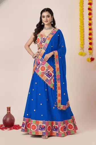 Blue Designer Special Navratri Wear Lehenga Choli
