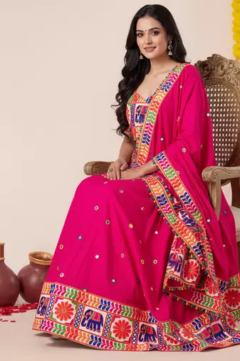 Pink Designer Special Navratri Wear Lehenga Choli