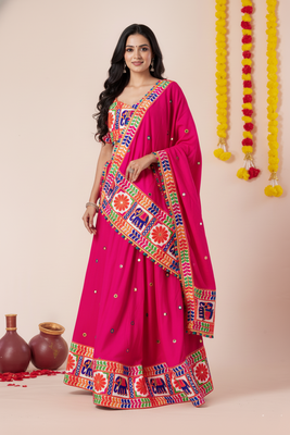 Pink Designer Special Navratri Wear Lehenga Choli 4