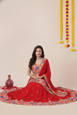 Red Designer Special Navratri Wear Lehenga Choli 3