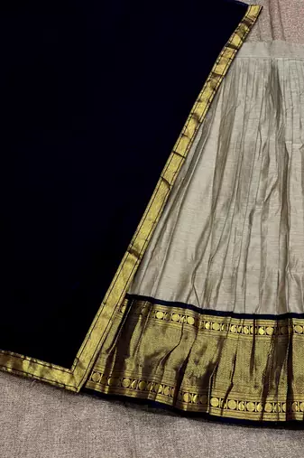 Cream Kanchi Cotton Zari Weaving Lehenga Choli Dupatta