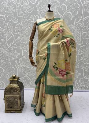 Off White Color Dori With Printed Work Silk Saree 5