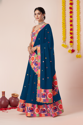 Dark-Teal Designer Special Navratri Wear Lehenga Choli 2