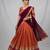 Orange Kanchi Cotton Zari Weaving Work Semi-stitched Lehenga Choli with Dupatta