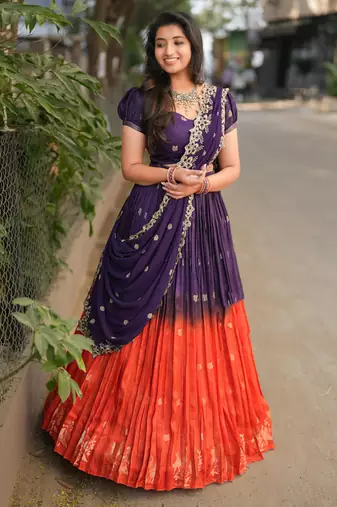 Pure Viscose Dola Zari Weaving Border With all over butta Lehenga Choli with Dupatta