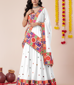 White Designer Special Navratri Wear Lehenga Choli