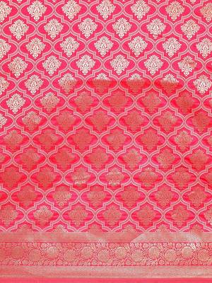 Women   s Jacquard Silk Rich Zari Woven Saree With Unstitched Blouse Piece  4