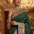 Dark Green Color Foliate Pattern,Zari And Shikaragh Zal Work Pashmina Silk Saree