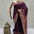 Plum Color Foliate Pattern,Zari And Shikaragh Zal Work Pashmina Silk Saree