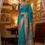 Turquoise Color Foliate Pattern,Zari And Shikaragh Zal Work Pashmina Silk Saree