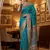 Turquoise Color Foliate Pattern,Zari And Shikaragh Zal Work Pashmina Silk Saree