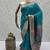 Turquoise Color Foliate Pattern,Zari And Shikaragh Zal Work Pashmina Silk Saree