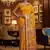 Yellow Color Foliate Pattern,Zari And Shikaragh Zal Work Pashmina Silk Saree