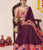 Wine Designer Special Navratri Wear Lehenga Choli