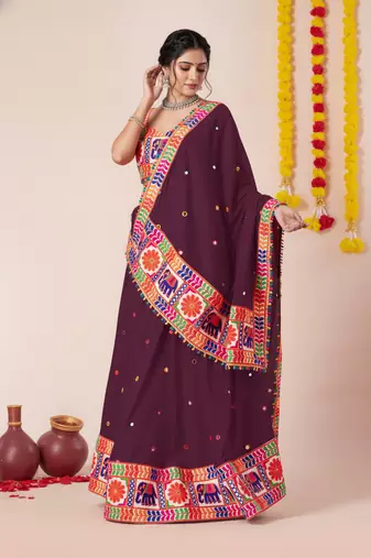 Wine Designer Special Navratri Wear Lehenga Choli