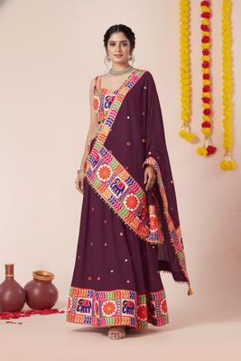 Wine Designer Special Navratri Wear Lehenga Choli 4