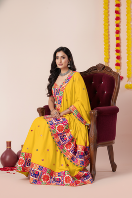 Yellow Designer Special Navratri Wear Lehenga Choli 2