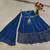 Delightful Blue Sequence Embroidered with Ruffle Border Georgette Indian wedding Designer lehenga choli
