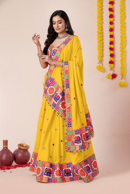Yellow Designer Special Navratri Wear Lehenga Choli 3